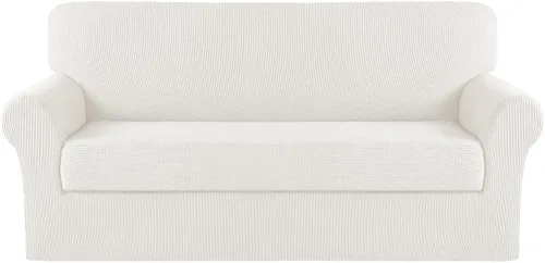 Miniatura 123 de Turquoize Fundas para sofá lavables de 2 piezas, fundas para sofá de 3 cojines, fundas elásticas para sofá con parte inferior elástica, tela