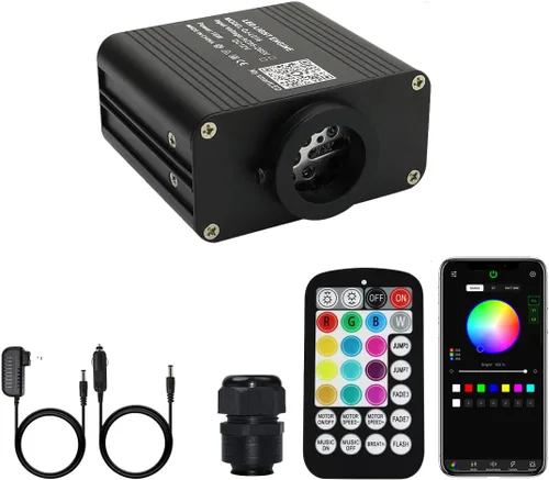 Miniatura 15 de AMKI Motor de fuente de luz de 32W con doble puerto de alta luminosidad, modo de sonido parpadeante, control remoto/APP, RGBW, para kit de luz