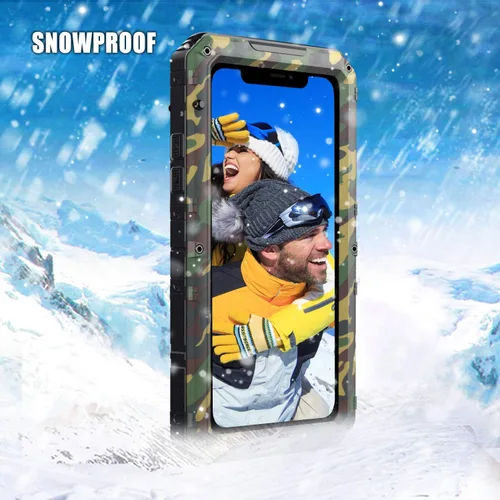 Miniatura 9 de Mitywah Funda impermeable para iPhone 11, resistente y duradera, de metal, protección de pantalla integrada, impermeable, a prueba de golpes, a Negro