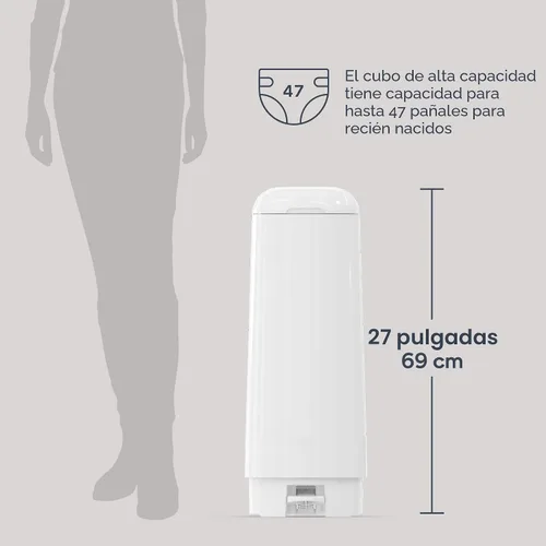 Miniatura 9 de Diaper Genie Juego de regalo exclusivo Incluye recarga fácil de rollo con 48 bolsas Capacidad para hasta 2256 pañales para recién nacidos