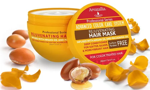 Miniatura 2 de Arvazallia Mascarilla rejuvenecedora para el cabello y acondicionador profundo para cabello teñido con aceite de argán y aceite de macadamia sin