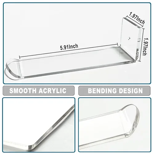Miniatura 3 de Soporte para diadema de acrílico para pared, paquete de 3 unidades, organizador transparente para colgar diademas para niñas y mujeres