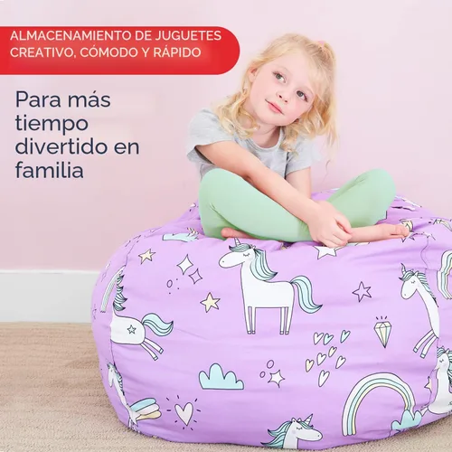 Miniatura 5 de Creative QT - Puf de almacenamiento de animales de peluche Stuff 'n Sit extra grande, para organización, para almacenamiento de juguetes, disponible
