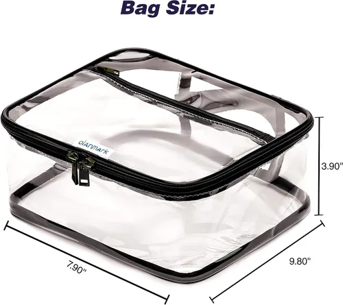 Miniatura 9 de Olanmark Neceser transparente aprobado por la TSA - Bolsa de maquillaje transparente grande para viaje, Claro