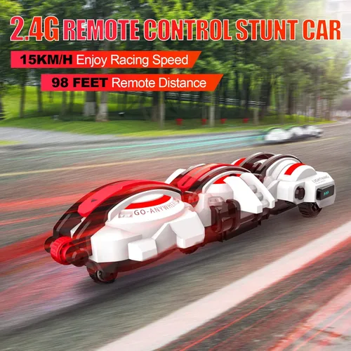 Miniatura 6 de BAZADER Coche RC con luces LED – Juguete de rollo de 360° con control remoto, cumpleaños para niños de 7, 8, 9, 10, 11 años, 2 baterías a partir
