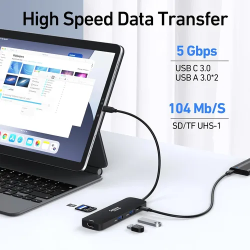 Miniatura 6 de Estación de acoplamiento USB C Monitor HDMI dual, adaptador USB C a HDMI dual con 2 puertos HDMI, carga PD, SD/TF, puertos USB A y C 3.0, estación