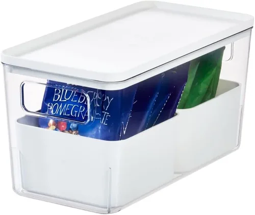 Miniatura 8 de Rosanna Pansino x iDesign - Contenedores de almacenamiento de plástico reciclado para cocina, incluye 1 contenedor grande con tapa y 2 cubos