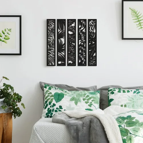 Miniatura 5 de Blulu 5 piezas de arte de pared de madera hueca para decoración de pared, paneles de madera para decoración del hogar, dormitorio, sala de estar