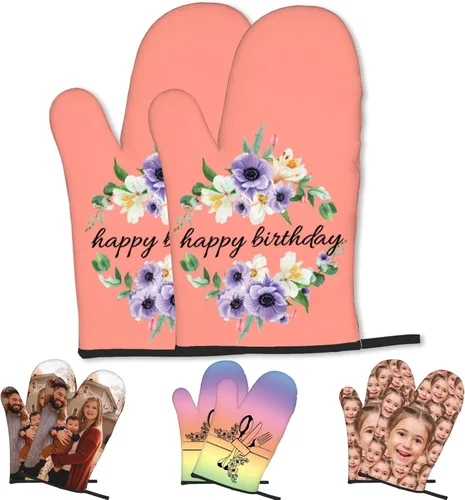 Miniatura 35 de Manoplas de horno personalizadas con soportes para ollas con nombre y foto personalizados, manoplas de horno resistentes al calor y al deslizamiento