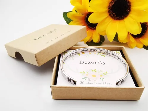 Miniatura 222 de Pulseras inspiradoras para mujer, joyería de acero inoxidable, con refranes, pulsera motivacional con mensaje oculto, pulseras grabadas para mejor