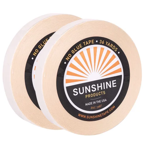 Miniatura 32 de Sunshine Tape Rollo de cinta adhesiva para peluca sin pegamento 1 pulgada x 3 yardas Doble cara, grado médico Cinta de tupé y peluca