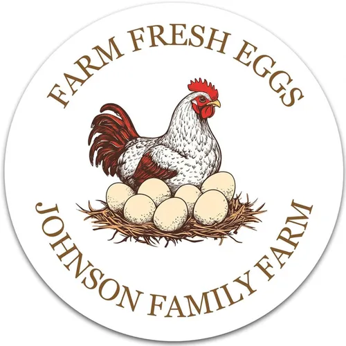Miniatura 11 de Etiquetas adhesivas personalizables para cajas de huevos de pollo Tamaños de 2" Etiquetas de embalaje personalizadas para huevos frescos