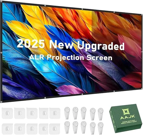 Miniatura 8 de Pantalla de proyección, pantalla de proyector de películas 4K HD 16:9, proyector portátil plegable antiarrugas, pantalla de películas para cine