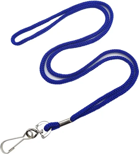 Miniatura 18 de HOSL Cordones de nailon negro, paquete de 100 cordones a granel para tarjetas de identificación de oficina con gancho giratorio