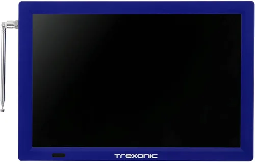 Miniatura 2 de Trexonic Televisor LED portátil recargable de 14 pulgadas con HDMI, SD/MMC, USB, VGA, entrada/salida AV y sintonizador digital integrado, azul