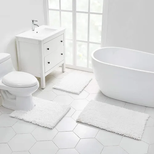 Miniatura 164 de Walensee Alfombra de baño antideslizante (24x17 pulgadas, rosa polvoriento) absorbente de agua, súper suave, lanuda de felpilla, lavable a máquina
