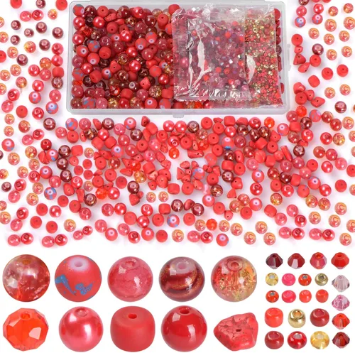 Miniatura 12 de Rired 27 Kit de Pulseras de Cuentas de Manualidades Surtidas, Cuentas Azul Columbia Incluyendo 7 Tipos de Cuentas Redondas/Cuentas de Pony