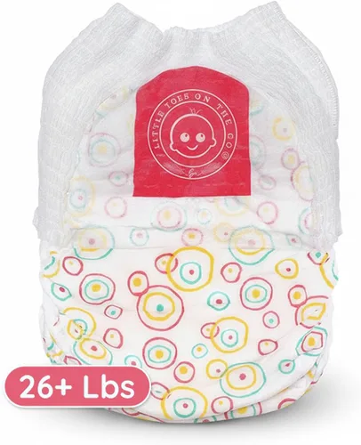 Miniatura 4 de Little Toes - Pañales de natación desechables naturales de alta calidad, talla 5 grande (26+ libras) (24 unidades) Pañales de natación desechables