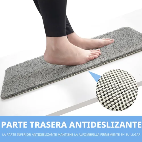 Miniatura 2 de Hargiis - Tapete antideslizante para tina y ducha, de secado rápido, tapete exfoliante para pies, para baño, cocina u hotel, gris, 40 x 28 pulgadas
