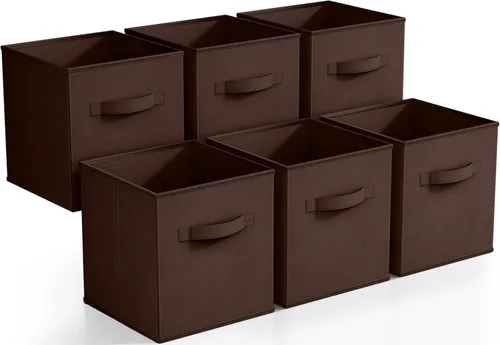 Miniatura 34 de Sorbus - Contenedores de almacenamiento de 11 pulgadas, cestas plegables de tela para organizar despensa, armario, estante, caja de juguetes, cubo