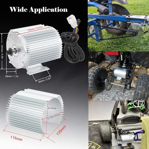 Miniatura 12 de BLDC - Kit de motor sin escobillas de 72V 3000W con controlador de 24 Mosfet 50A y pedal de acelerador para scooter eléctrico, motor de motocicleta