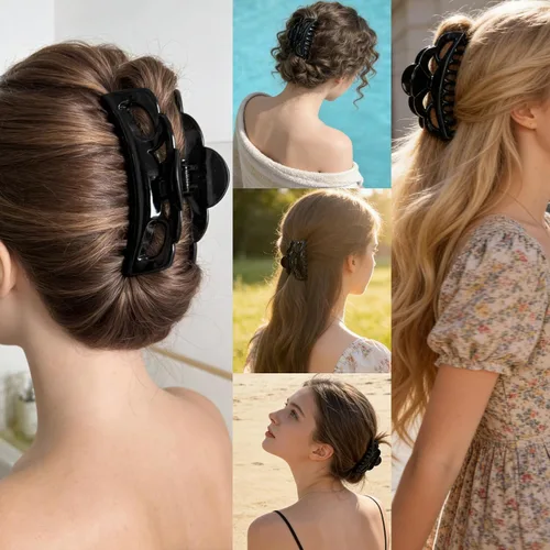 Miniatura 5 de Pinzas para cabello grandes de plástico, para mujeres con cabello grueso