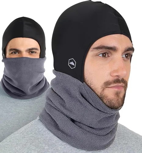Miniatura 8 de Calentador de cuello de invierno, pasamontañas de forro polar, máscara de esquí para hombres y mujeres, máscara facial de invierno para clima frío