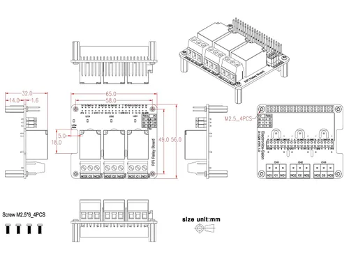 Miniatura 6 de Electronics-Salon RPi Power Relay Board Módulo de expansión para Raspberry Pi A+ 3A+ B+2B 3B 3B+4B