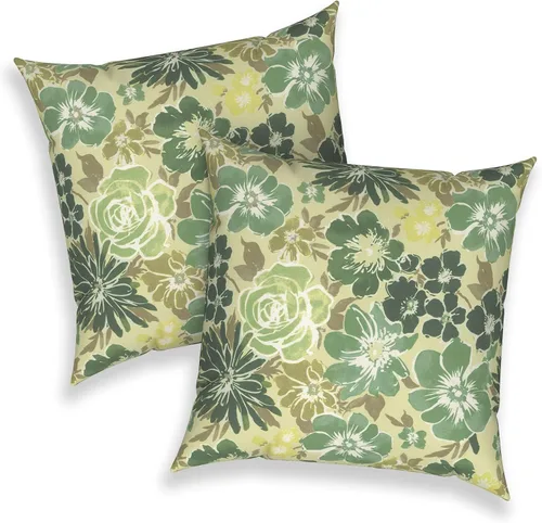 Miniatura 83 de Juego de 2 almohadas para exteriores de 16 x 16 pulgadas, repelentes al agua con interiores, para muebles de patio, hogar, jardín, geometría bohemia