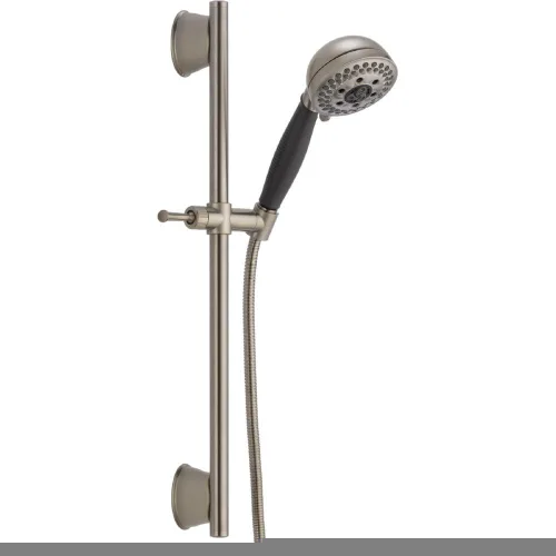 Delta Faucet 5-Spray Touch-Clean H2Okineticc Slide Bar ducha de mano con manguera, inoxidable 51559-SS