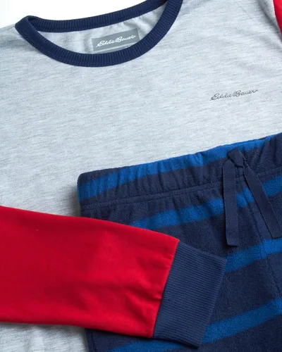 Miniatura 3 de Eddie Bauer Conjunto de pijama para niño - Acogedor conjunto de ropa de dormir de invierno de forro polar - Camisa de manga larga de 4 piezas