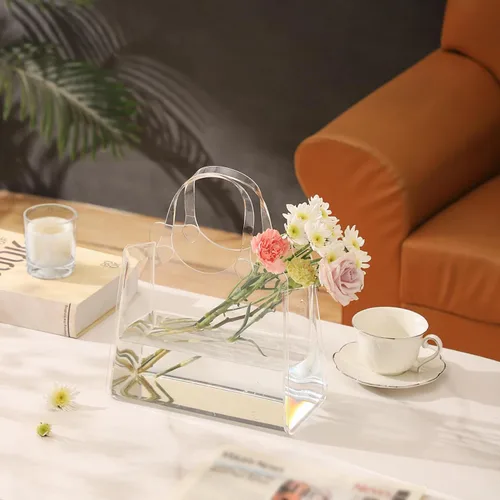 Miniatura 4 de Florero para flores, florero de acrílico transparente, jarrones estéticos modernos para decoración del hogar, jarrones decorativos para boda, sala