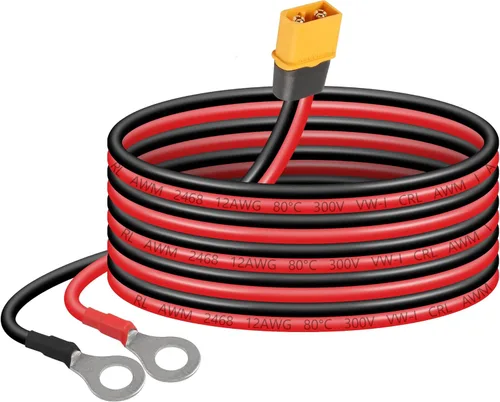 Miniatura 8 de SinLoon XT60 - Cable de terminal de anillo tórico 12AWG 23.6 pulgadas XT60H macho a junta tórica, cable conector para aviones RC, juguete, autos