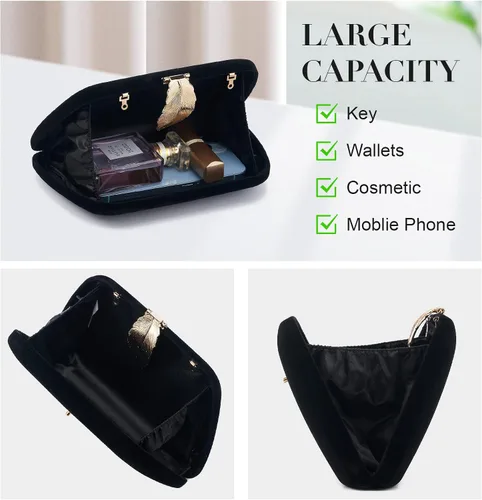 Miniatura 3 de WEIMZC Bolso de mano para mujer, bolso de noche con flecos, bolso de noche para fiesta, boda, bolso de mano con cadena, bolso cruzado