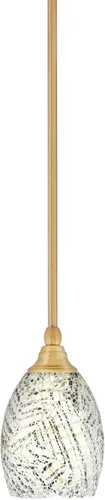 Miniatura 172 de Toltec Lighting Tallo Colgado Mini colgante, acabado de cobre negro, 3.5" cuadrado humo burbuja vidrio