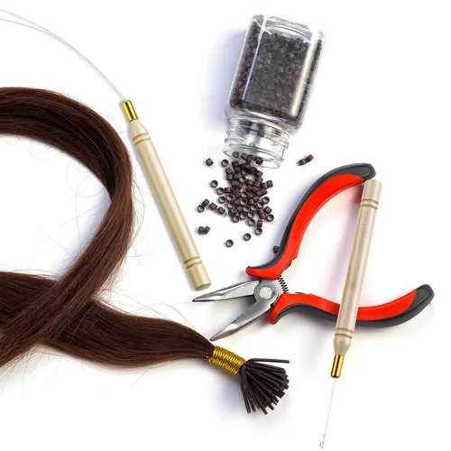Miniatura 7 de Chinco Paquete de 10 herramientas de gancho de madera para extensión de cabello, herramienta de gancho para tirar y dispositivo de cuentas