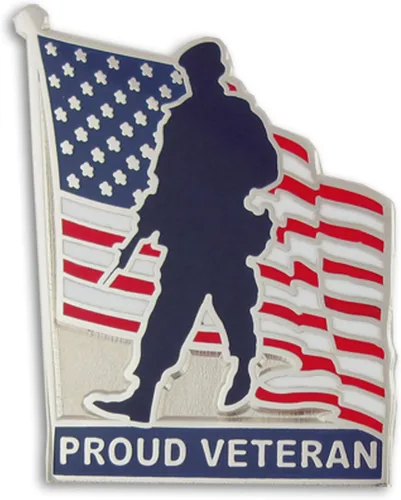 Miniatura 29 de PinMart Pin de veterano – Pin patriótico americano de solapa o sombrero – Orgulloso de ser retirado ejército, marina, fuerza aérea o cuerpo