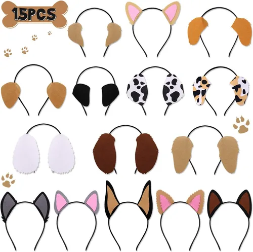 Miniatura 7 de CiyvoLyeen Puppy Dog, Farm Animals Ear Headbands, for Birthday Party Decoration, Zoo Farmhouse Birthday Party Favors Supplies