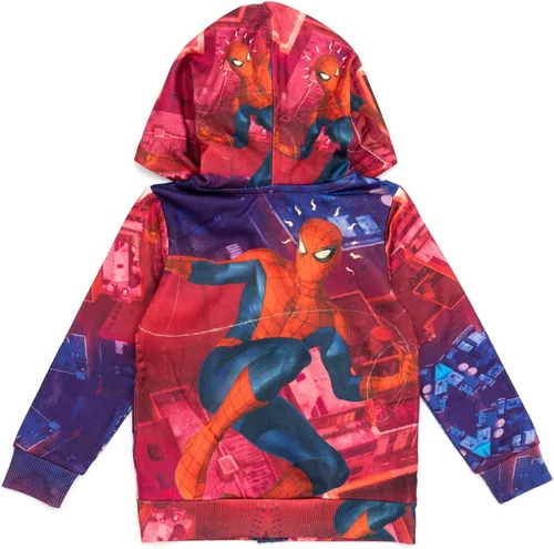 Miniatura 7 de Marvel Spider-Man - Sudadera con capucha de forro polar con cremallera para niños pequeños y grandes