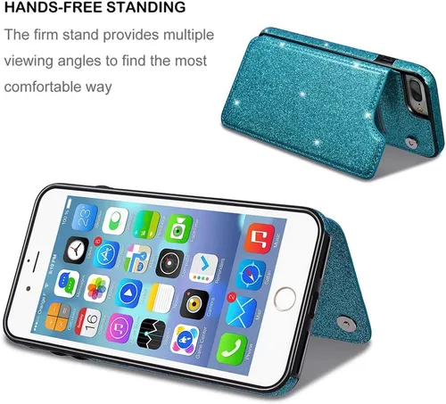 Miniatura 3 de Funda de piel tipo cartera para iPhone con (dos cierres magnéticos), (ranuras para tarjetas) función atril