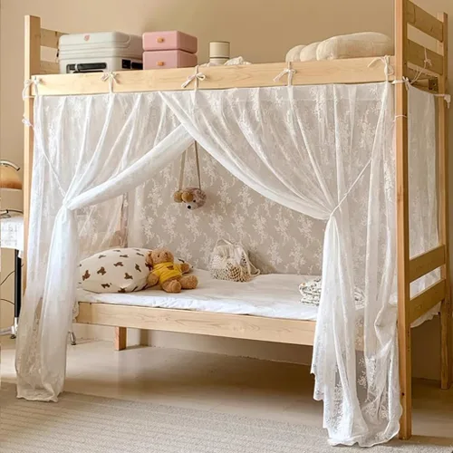 Miniatura 17 de 4 postes esquineros para dormitorio de estudiantes, litera, mosquitera, cortinas de cama para dormitorio, escuela, universidad, decoración de Rosa