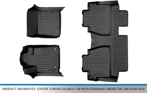 Miniatura 5 de SMARTLINER Juego de alfombrillas personalizadas de 2 filas para Toyota Tundra 2014-2021