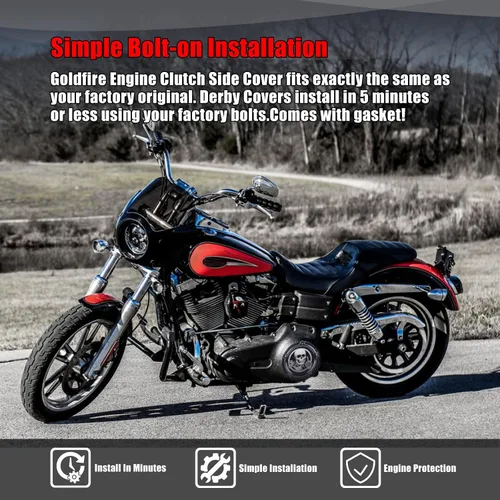 Miniatura 7 de Goldfire Cubierta de temporizador Derby de 5 agujeros y cubiertas de puntos para Harley 1999-2014 Big Twin Cam Touring Road King Electra Glide FLHR