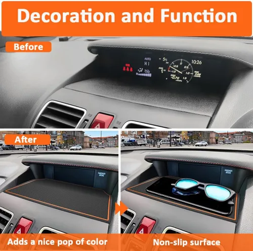 Miniatura 3 de Auovo Tapetes de Tablero Compatibles con Accesorios para Subaru Crosstrek 2012-2017 Forester 2014-2018 XV Impreza 2012-2016 Funda de Silicona