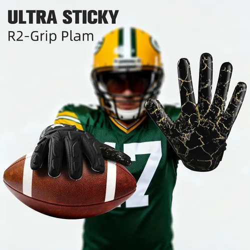 Miniatura 2 de WVVOU Guantes de fútbol americano acolchados, guantes de receptor acolchados antideslizantes, guantes de línea de fútbol americano