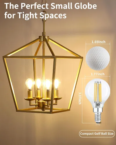 Miniatura 2 de Lafoy Bombillas redondas E12 para candelabros G16.5 equivalentes a 60 W, bombilla LED regulable, luz blanca suave de 2700 K, bombilla globo de 60