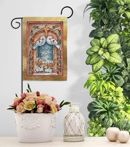 Miniatura 9 de Breeze Decor S114125-BO Peace on Earth Palomas y Belén Impresiones de Belén de Invierno Casa Vertical Decorativa 28" X 40" Jardín 13" X 18.5" Juego
