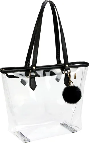 Miniatura 12 de Bolso de hombro transparente grande con colgante de felpa