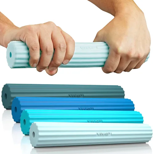 Miniatura 11 de Vive Barra de terapia flexible para alivio del codo de tenis (mediana), ayuda a la terapia física, mejora la tendinitis y la fuerza de agarre, azul