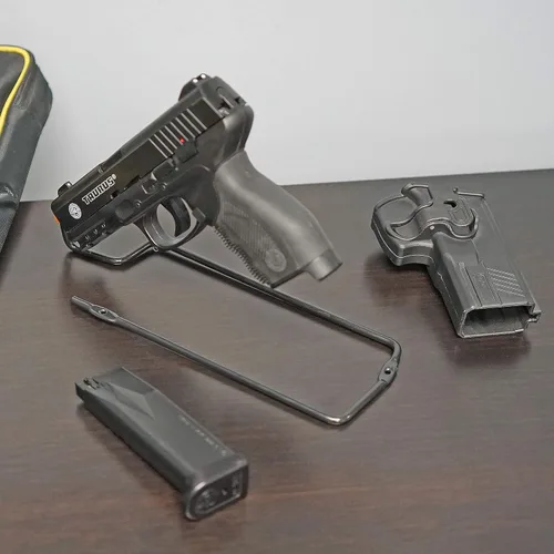 Miniatura 4 de BOOMSTICK Estante para pistola de 3 ranuras, acabado suave para pistola, ajuste universal para todas las pistolas, calibre de cuerpo ancho y magnum